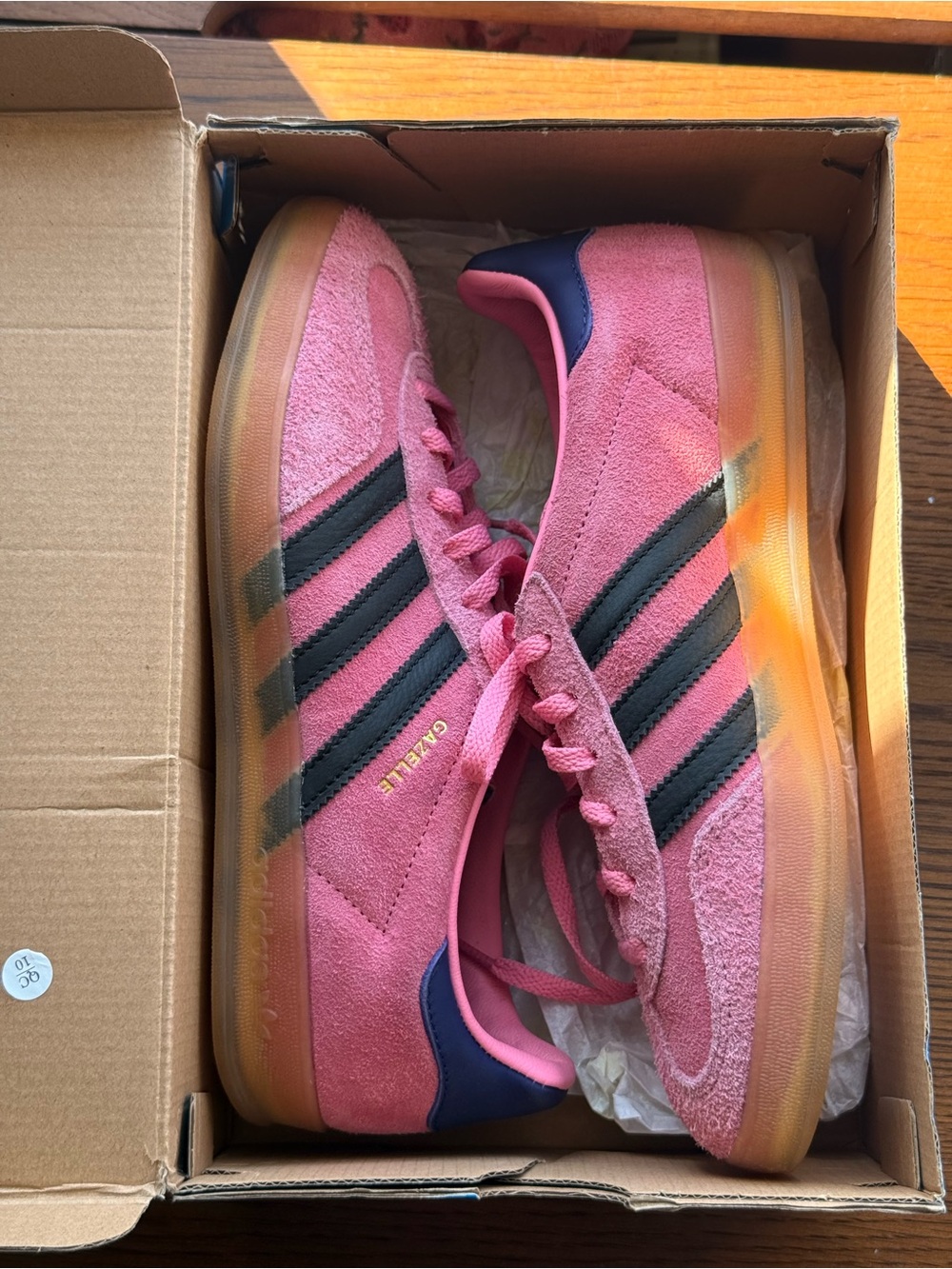 adidas Pink Suede Sneakers with Black Stripes